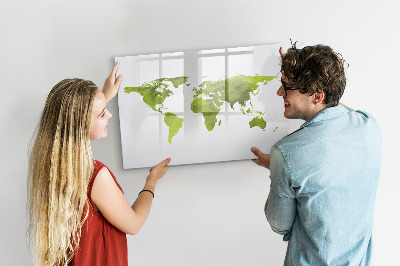 Dry erase magnetic board Watercolor World Map