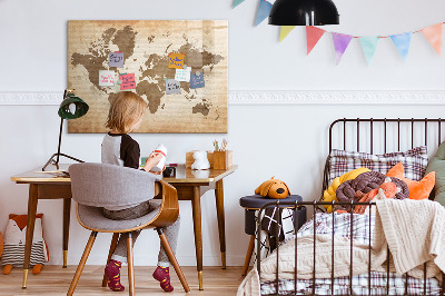 Magnetic dry erase board Painted World Map