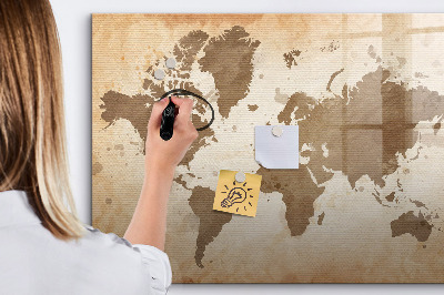 Magnetic dry erase board Painted World Map