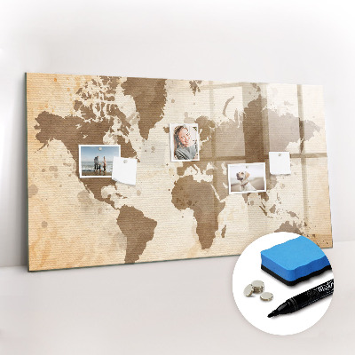 Magnetic dry erase board Painted World Map