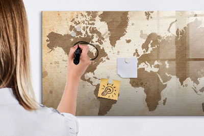 Magnetic dry erase board Painted World Map