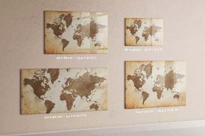 Magnetic board for writing Painted World Map