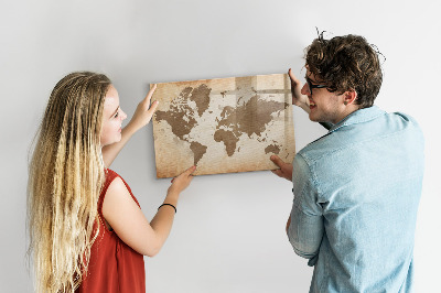 Magnetic board for writing Painted World Map