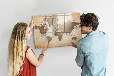 Magnetic dry erase board Painted World Map