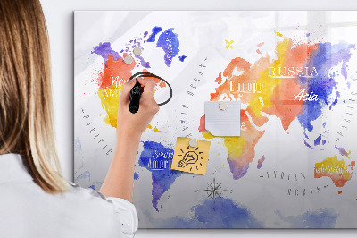 Magnetic board for drawing Watercolor World Map