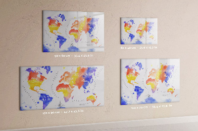 Magnetic board for drawing Watercolor World Map