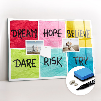 Magnetic board for writing Motivational Board