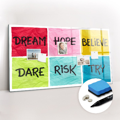 Magnetic board for writing Motivational Board