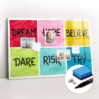 Magnetic board for writing Motivational Board