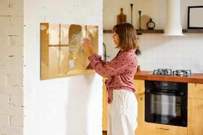 Magnetic board with marker World Map