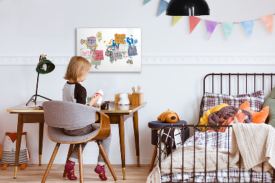 Magnetic board for drawing Text World Map