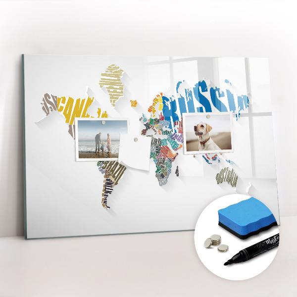 Magnetic dry erase board Text World Map