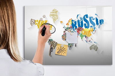 Magnetic dry erase board Text World Map