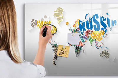 Magnetic dry erase board Text World Map