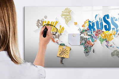 Magnetic dry erase board Text World Map
