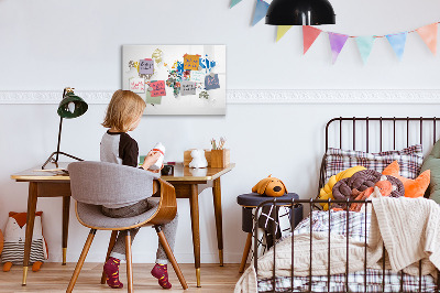 Magnetic board for drawing Text World Map