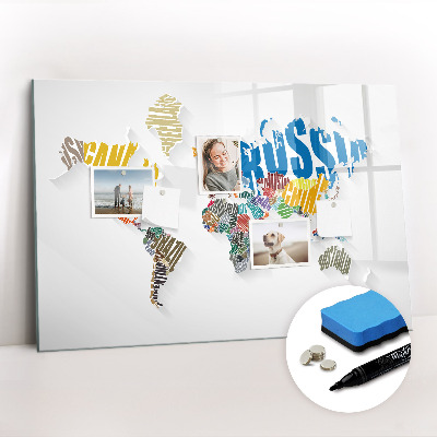 Magnetic dry erase board Text World Map