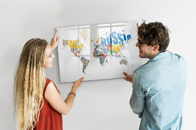Magnetic dry erase board Text World Map