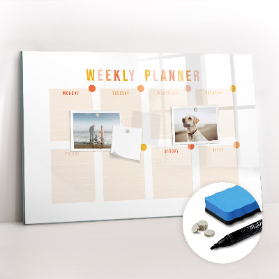 Dry erase magnetic board Weekly planner