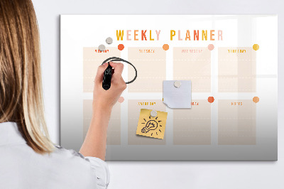 Magnetic writing board Weekly planner