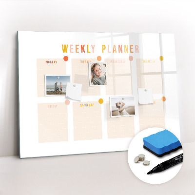 Dry erase magnetic board Weekly planner