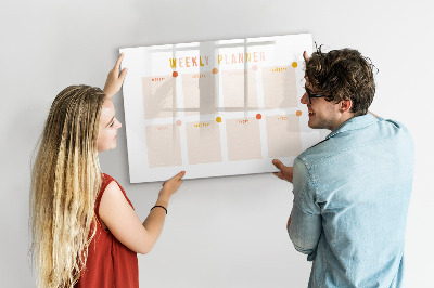 Dry erase magnetic board Weekly planner