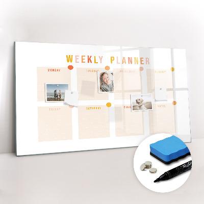 Dry erase magnetic board Weekly planner