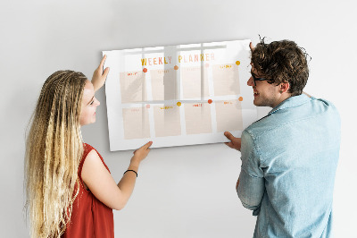 Dry erase magnetic board Weekly planner