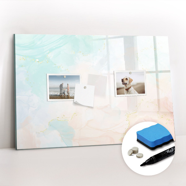 Magnetic dry erase board Watercolor marble