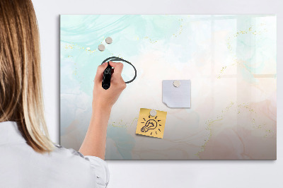 Magnetic dry erase board Watercolor marble