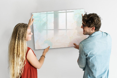 Magnetic dry erase board Watercolor marble