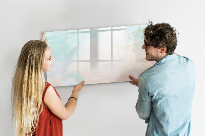 Magnetic dry erase board Watercolor marble