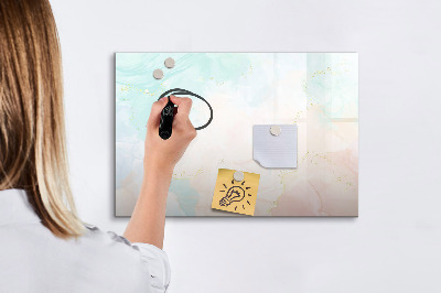 Magnetic dry erase board Watercolor marble