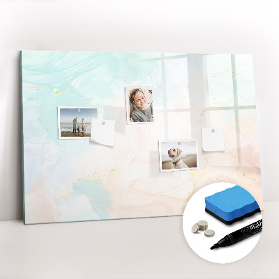 Magnetic dry erase board Watercolor marble