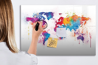 Magnetic writing board World map