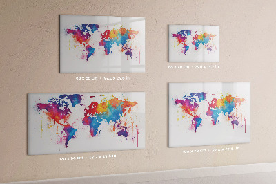 Dry erase magnetic board World map