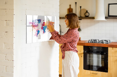 Dry erase magnetic board World map