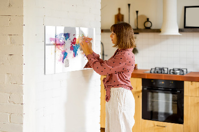 Magnetic writing board World map