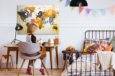 Magnetic dry erase board Abstract world map
