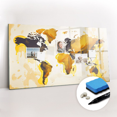 Magnetic drawing board Abstract world map