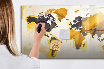 Magnetic drawing board Abstract world map