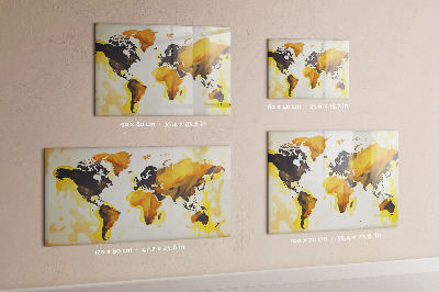 Magnetic dry erase board Abstract world map