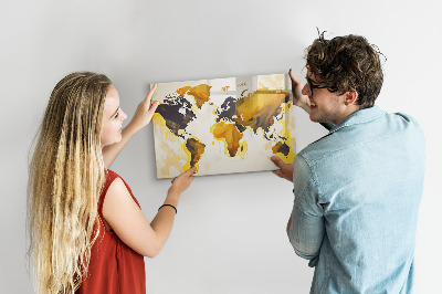 Magnetic dry erase board Abstract world map