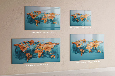 Dry erase magnetic board Abstract world map