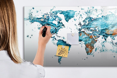 Magnetic dry erase board Water world map