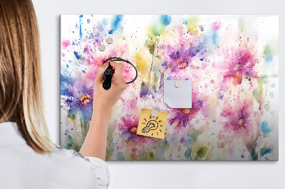 Dry erase magnetic board Painted flowers