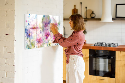 Dry erase magnetic board Painted flowers