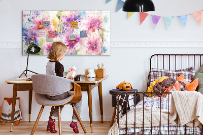 Dry erase magnetic board Painted flowers