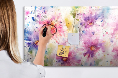 Dry erase magnetic board Painted flowers