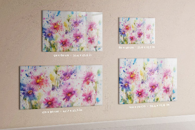 Dry erase magnetic board Painted flowers